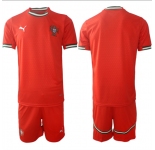 Men's Portugal Team Blank 2025 Red Home Soccer Jersey Suit