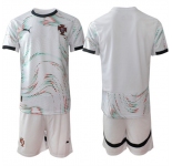 Men's Portugal Team Blank 2025 White Away Soccer Jersey Suit