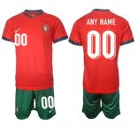Men's Portugal Team Custom 2024-25 Red Home Soccer Jersey Suit