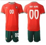Men's Portugal Team Custom 2025 Red Home Soccer Jersey Suit