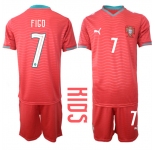 Youth Portugal #FIGO National Team FIFA x World Cup 2026 Home Red On Eusebio special edition Kids Jersey