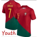 Youth Portugal Team #7 Cristiano Ronaldo Red Green Soccer Jersey