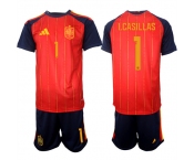 Men's Spain #1 I.CASILLAS National Team FIFA x World Cup 2026 Home Red On Field Jerseys