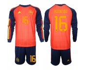 Men's Spain #16 RODRIGO National Team FIFA x World Cup 2026 Long Sleeve Home Red On Field Jerseys
