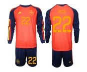 Men's Spain #22 ISCO National Team FIFA x World Cup 2026 Long Sleeve Home Red On Field Jerseys