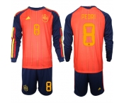 Men's Spain #8 PEDRD National Team FIFA x World Cup 2026 Long Sleeve Home Red On Field Jerseys