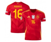 Men's Spain Team #16 Olivia Rodrigo Scarlet 2024 Home Soccer Jersey