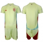 Men's Spain Team Blank 2024-25 Yellow Away Soccer Jersey Suit