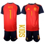 Youth Spain #1 RAYA National Team FIFA x World Cup 2026 Home Red On Field Kids Jerseys