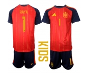 Youth Spain #1 RAYA National Team FIFA x World Cup 2026 Home Red On Field Kids Jerseys