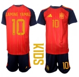 Youth Spain #10 LAMINE YAMAL National Team FIFA x World Cup 2026 Home Red On Field Kids Jerseys