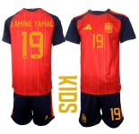 Youth Spain #19 LAMINE YAMAL National Team FIFA x World Cup 2026 Home Red On Field Kids Jerseys