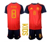 Youth Spain #8 PEDRD National Team FIFA x World Cup 2026 Home Red On Field Kids Jerseys