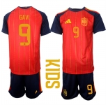 Youth Spain #9 GAVI National Team FIFA x World Cup 2026 Home Red On Field Kids Jerseys