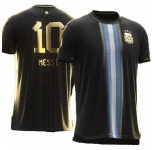 Men Argentina #10 Lion Messi Black Blue 2024 Soccer Jersey