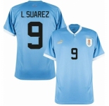 Men Uruguay #9 Luis Suarez Soccer 2024 Jersey Blue .