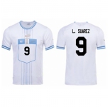 Men Uruguay #9 Luis Suarez Soccer 2024 Jersey White