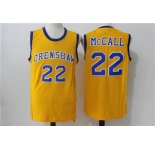 Crenshaw 22 McCall Gold Stitched Movie Jersey