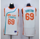 Flint Tropics 69 Downtown White Semi Pro Movie Stitched Basketball Jersey
