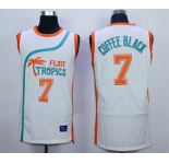 Flint Tropics 7 Coffe Black White Semi Pro Movie Stitched Basketball Jersey