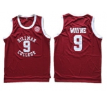Hillman College Theater #9 Dwayne Wayne Red Mesh Stitched Movie Jersey