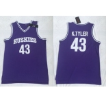 Huskies The 6th Marlon Wayans 43 Kenny Tyler Purple Stitched Movie Basketball Jersey