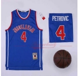 Men's Jugoslavija #4 Drazen Petrovic Blue Basketball Jersey