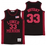 Men's Lower Merion High School #33 Kobe Bryant Black With Red Name High School Swingman Jersey