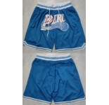 Men's Movie Perc Blue Stitched Ocet Hip Hop Party Workout Streetball Shorts (Run Small)