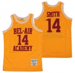 Men's The Movie Bel Air Academy #14 Will Smith Yellow With Red Name Swingman Basketball Jersey