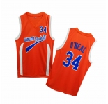 Uncle Drew Harlem Buckets 34 Shaquille O'Neal Orange Movie Basketball Jersey