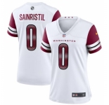Women Nike Washington Commanders Mike Sainristil Burgundy #0 White Limited Jersey