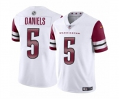 Women Washington Commanders #5 Jayden Daniels White 2024 Draft Vapor Limited Stitched Football Jersey