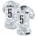 Women's Washington Commanders #5 Jayden Daniels 2024 F.U.S.E Arctic Camo Salute To Service