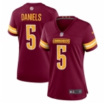 Women's Washington Commanders #5 Jayden Daniels Burgundy 2024 Draft Football Stitched Jersey(Run Small)