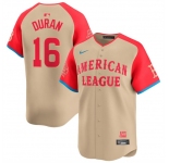 Men's American League #16 Jarren Duran Cream 2024 All-Star Limited Stitched Baseball Jersey