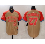 Men's Toronto Blue Jays #27 Vladimir Guerrero Jr Number Cream 2024 All Star Limited Stitched Jersey