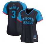 Women's National League #3 Bryce Harper Navy 2024 All-Star Limited Stitched Baseball Jersey(Run Small)
