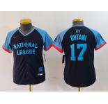 Youth Los Angeles Dodgers #17 Shohei Ohtani Navy 2024 All Star Limited Stitched Jersey