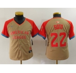Youth New York Yankees #22 Juan Soto Cream 2024 All Star Limited Stitched Jersey