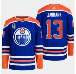 Men's Edmonton Oilers #13 Mattias Janmark Royal 2024 Stanley Cup Final Patch Stitched Jersey