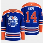 Men's Edmonton Oilers #14 Mattias Ekholm Royal 2024 Stanley Cup Final Patch Stitched Jersey