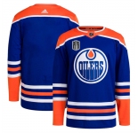 Men's Edmonton Oilers Blank Royal 2024 Stanley Cup Final Patch Stitched Jersey