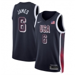 Men's USA Basketball #6 LeBron James Navy 2024 Swingman Stitched Jersey