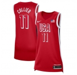 Women's USA Basketball #11 Napheesa Collier Red 2024 Swingman Stitched Jersey