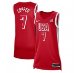 Women's USA Basketball #7 Kahleah Copper Red 2024 Swingman Stitched Jersey