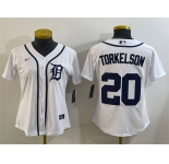 Women's Detroit Tigers #20 Spencer Torkelson White Cool Base Stitched Baseball Jersey