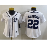 Women's Detroit Tigers #22 Parker Meadows White Cool Base Stitched Baseball Jersey
