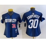 Women's Detroit Tigers #30 Kerry Carpenter Number 2024 Navy City Connect Cool Base Limited Stitched Jersey