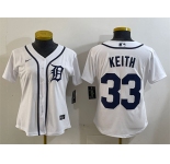 Women's Detroit Tigers #33 Colt Keith White Cool Base Stitched Baseball Jersey